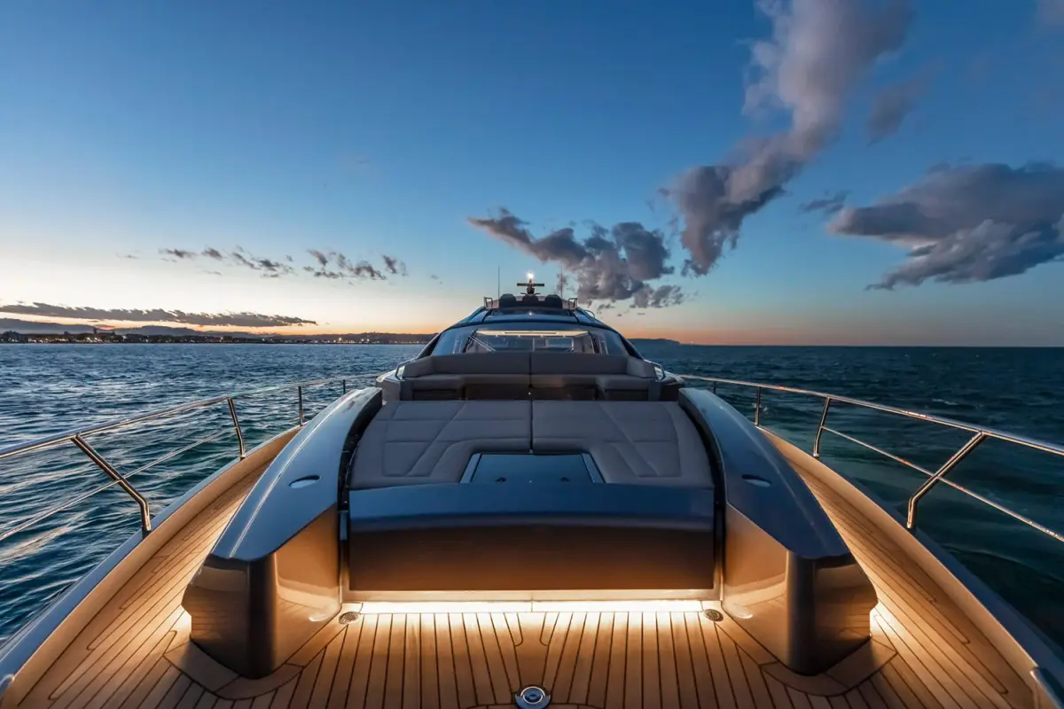 Pershing 8X, flybridge — Luxury Yachts St. Tropez, Saint-Tropez. Une silhouette sportive de 25 mètres vers Cap Taillat